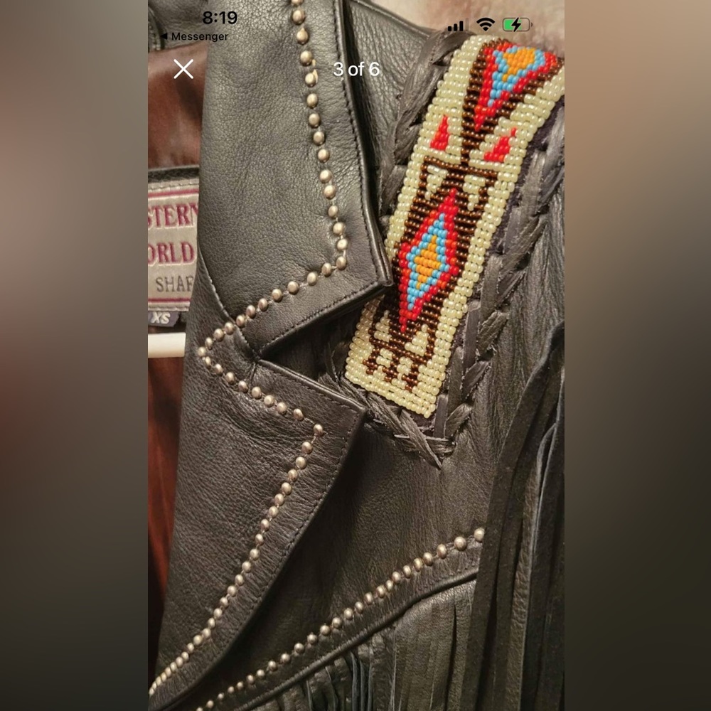 One of a Kind! Vintage Leather Fringe Jacket Blazer - Picture 4 of 5